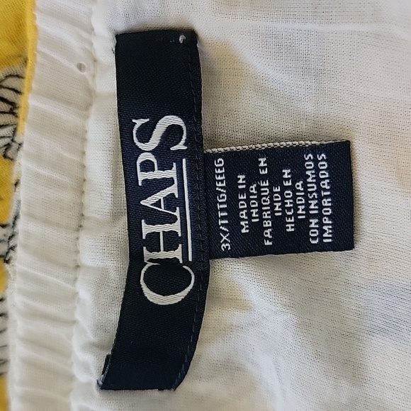 Chaps | Yellow Navy White Paisley Floral Print Skirt Size 3X - Picture 5 of 5